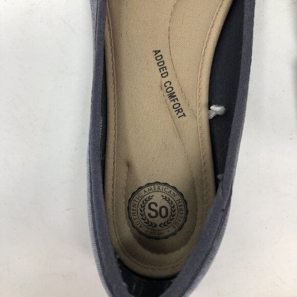 Kohls SO Shoes Womens 8 Cant Even Grey Velvet Ballet Flats Slip On Comfort Fit - Picture 9 of 11